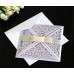 Laser Cut Paper Wedding  Invitation Square Flower Invitation Holiday Greeting Card Wholesale